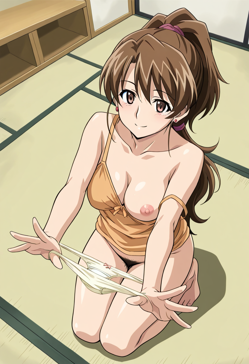 下着美女の悩ましいパンツを広げる瞬間