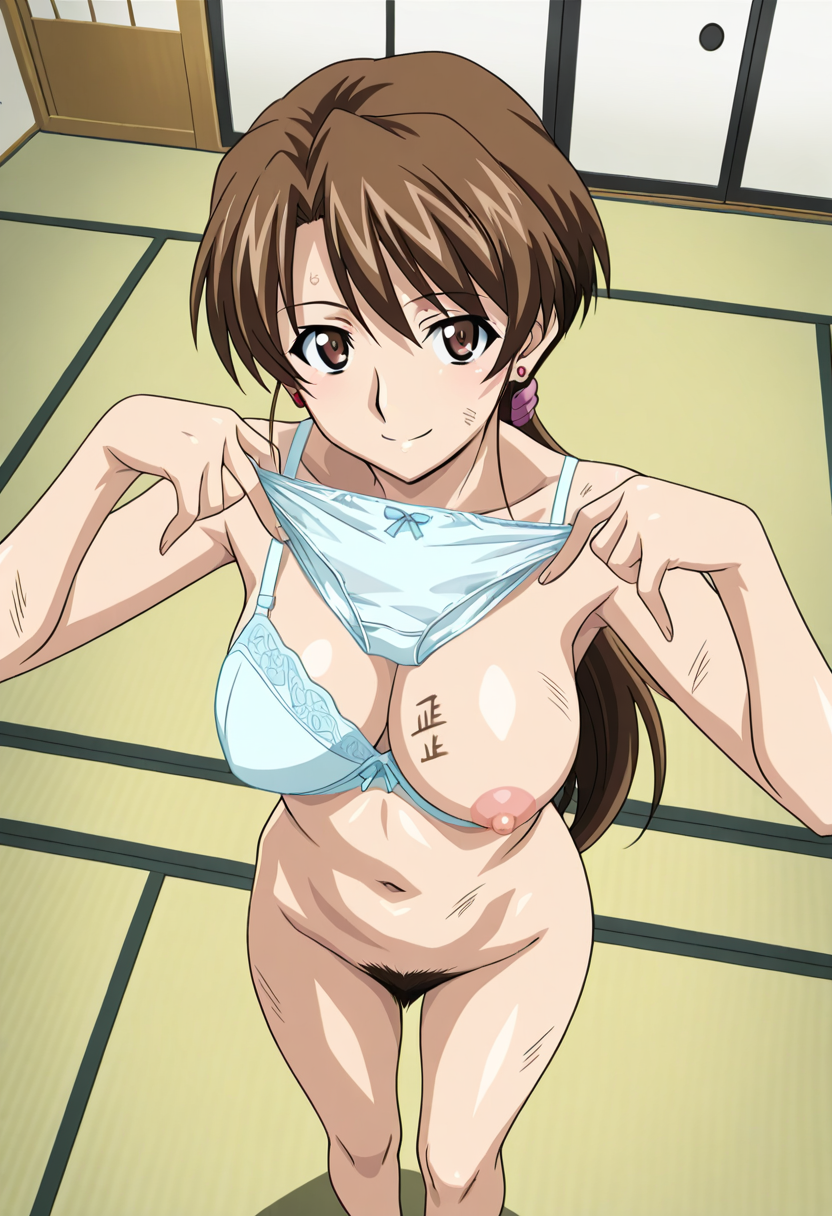 下着美女の悩ましいパンツを広げる瞬間