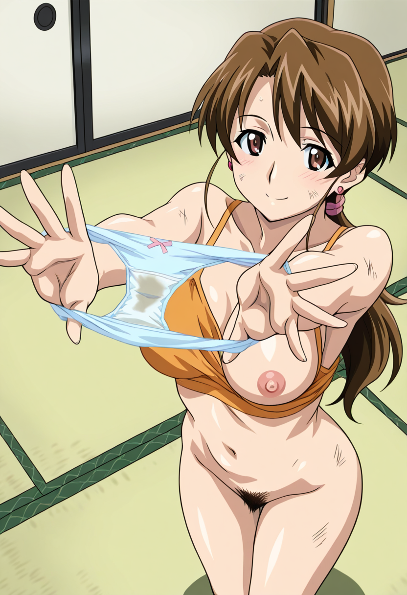 下着美女の悩ましいパンツを広げる瞬間